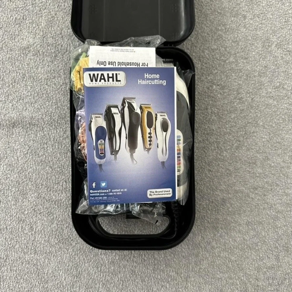 Wahl Home Haircutting Kit Color-Coded Guide‎ Combs Clipper Set w/ Case New